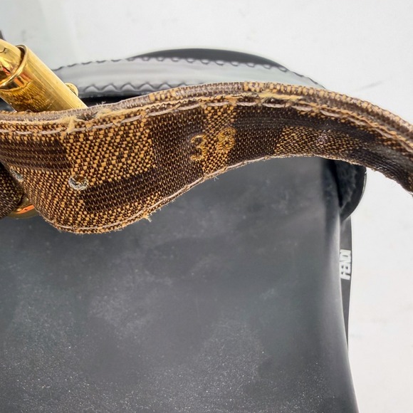 Fendi Zucca FF Platform Sandals Monogram Logo Brown Black Gladiator Sz 38 / 8 - Picture 13 of 13